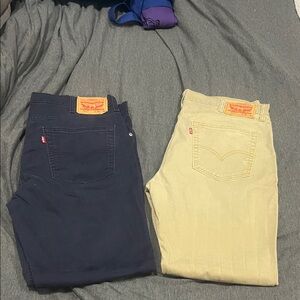 Levi's 511 Dark Blue and Light Tan Jean pants